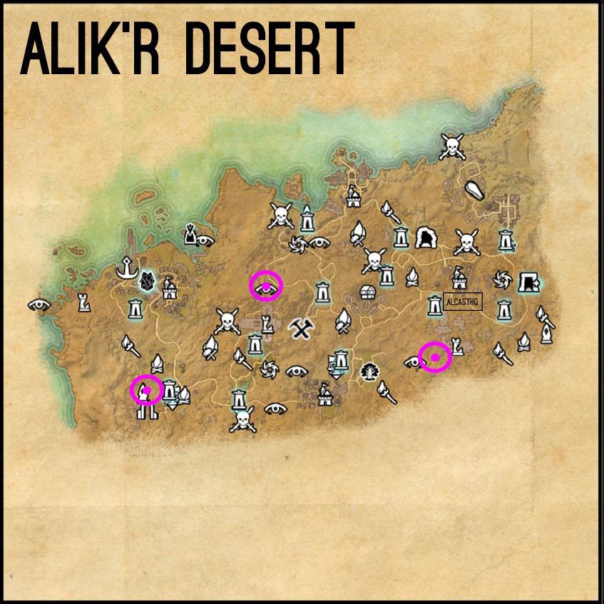 Alik'r Desert Map for the Psijic Order Leveling Guide