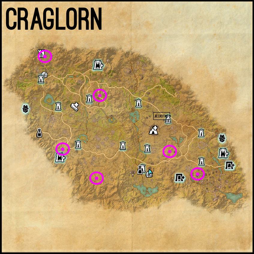 Craglorn Map for the Psijic Order Leveling Guide