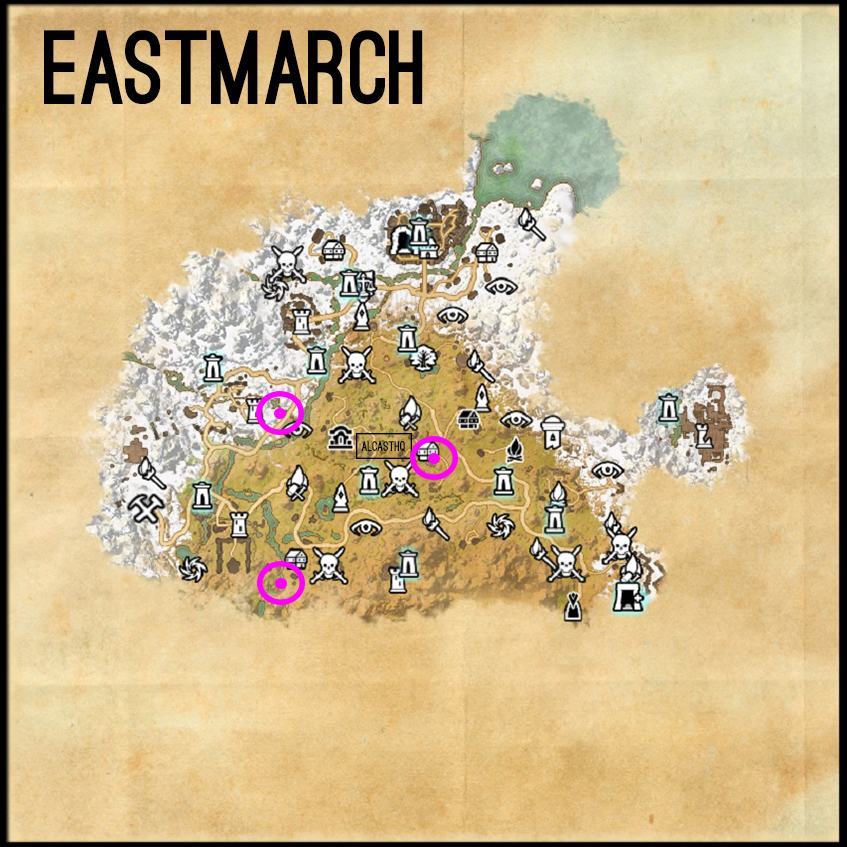 Eastmarch Map for the Psijic Order Leveling Guide