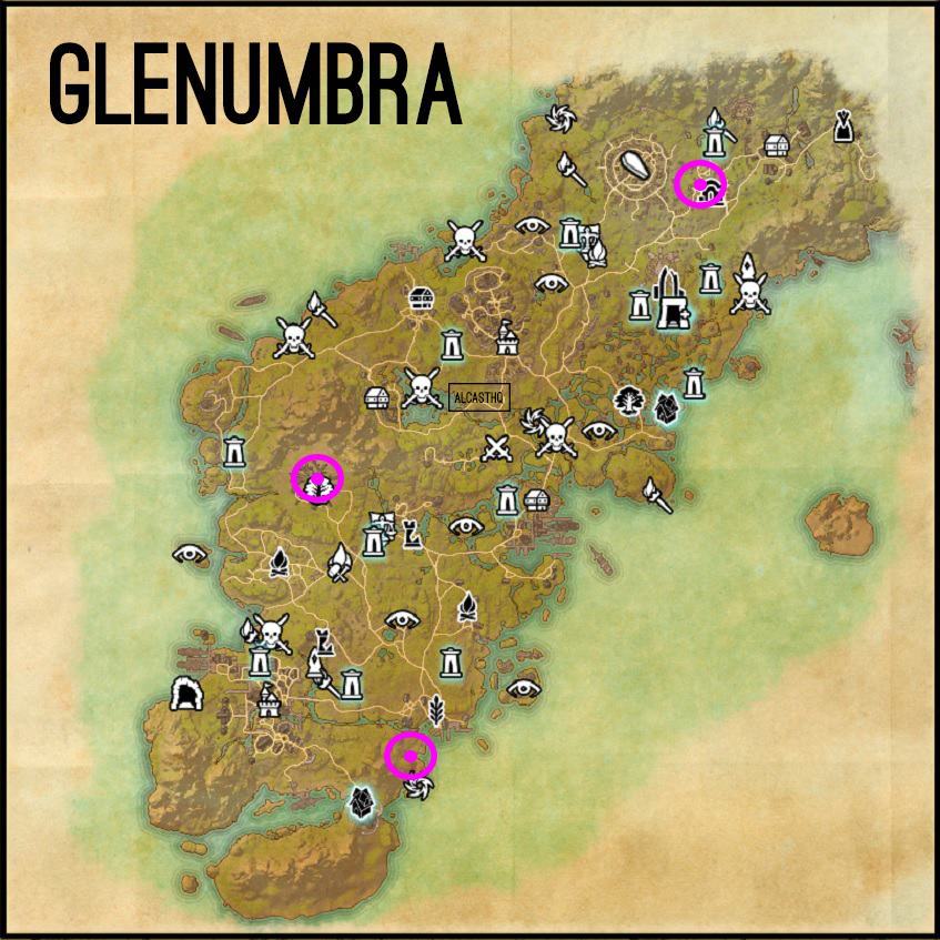 Glenumbra Map for the Psijic order Leveling Guide