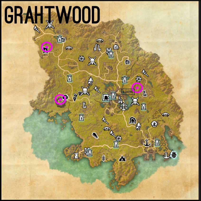 Grahtwood Map for the Psijic Order Leveling Guide