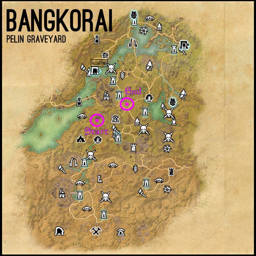Bangkorai Map for the Psijic Order Leveling Guide