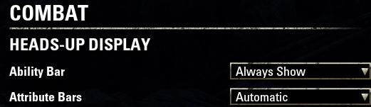Combat Ability Bars in ESO, always show active