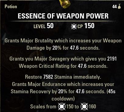 Weapon Power Potions
