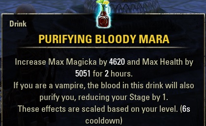 Purifying Bloody Mara Drink buff food ESO