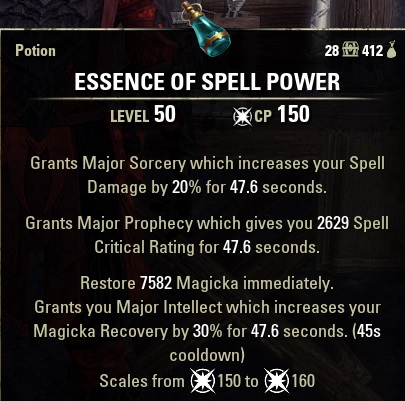Essence of Spell Power Potion ESO