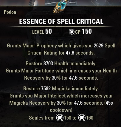 Essence of Spell Critical Potion CRITHPMAG ESO