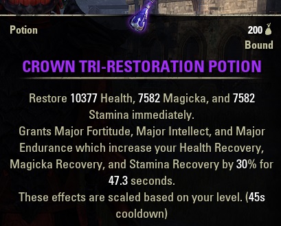 Crown Tri-Restoration Potion ESO
