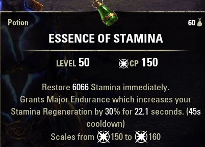 Essence of Stamina Potion ESO