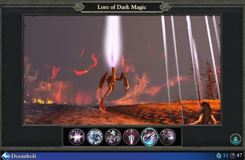 Doombolt spell lore of dark magic warhammer magic type