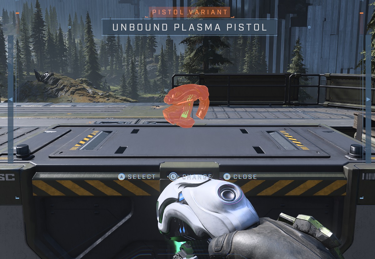 Equip unbound plasma pistol at any FOB in halo infinite