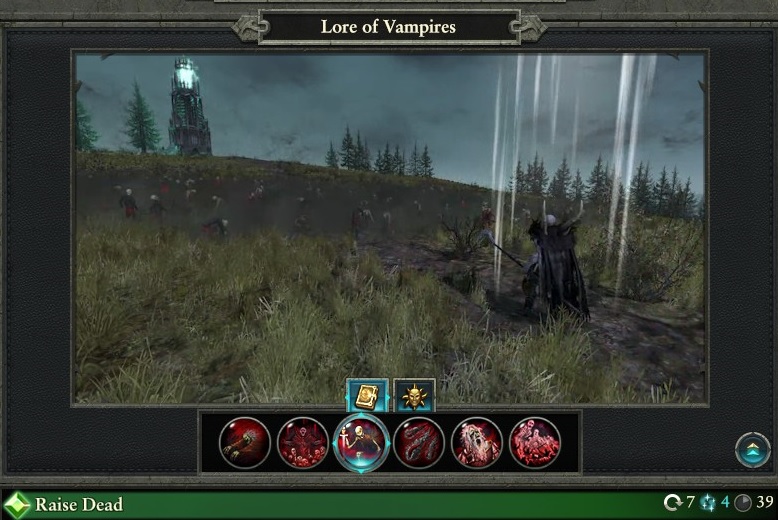 Raise Dead spell lore of vampires warhammer magic type