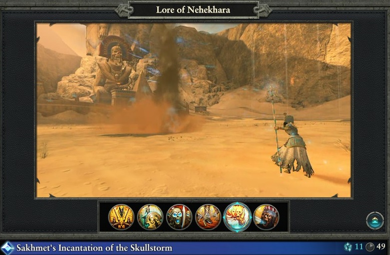 Sakhment's Incanation of the Skullstorm spell Lore of Nehekhara warhammer magic type
