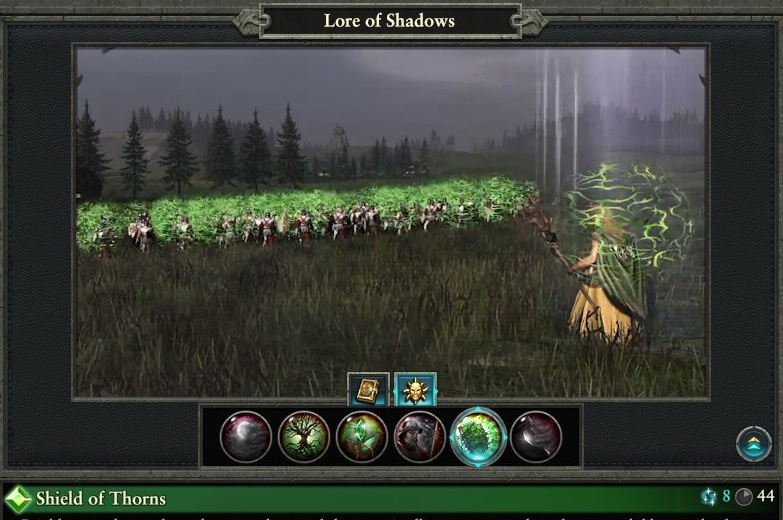 Shield of Thorns spell lore of shadows warhammer magic type