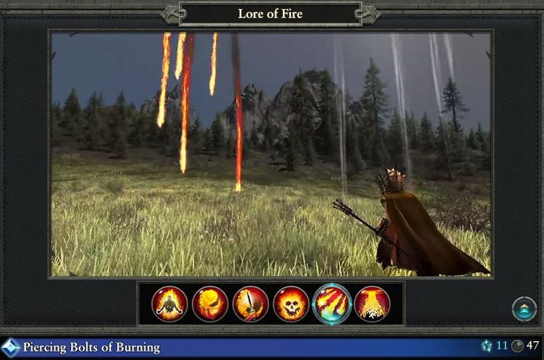 piercing bolts of burning spell lore of fire warhammer magic type