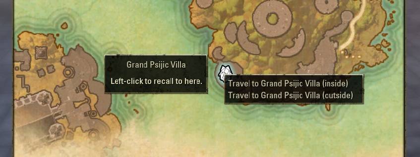 teleport outside or inside your home in ESO