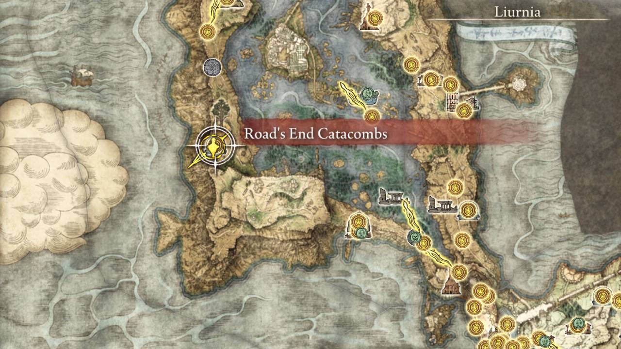 Location of the Dark Souls Chest Easter Egg in Elden Ring Roads End Catacombs