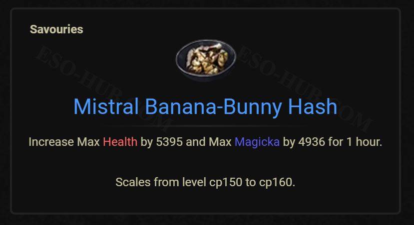 Mistral Banana-Bunny Hash Buff Food ESO