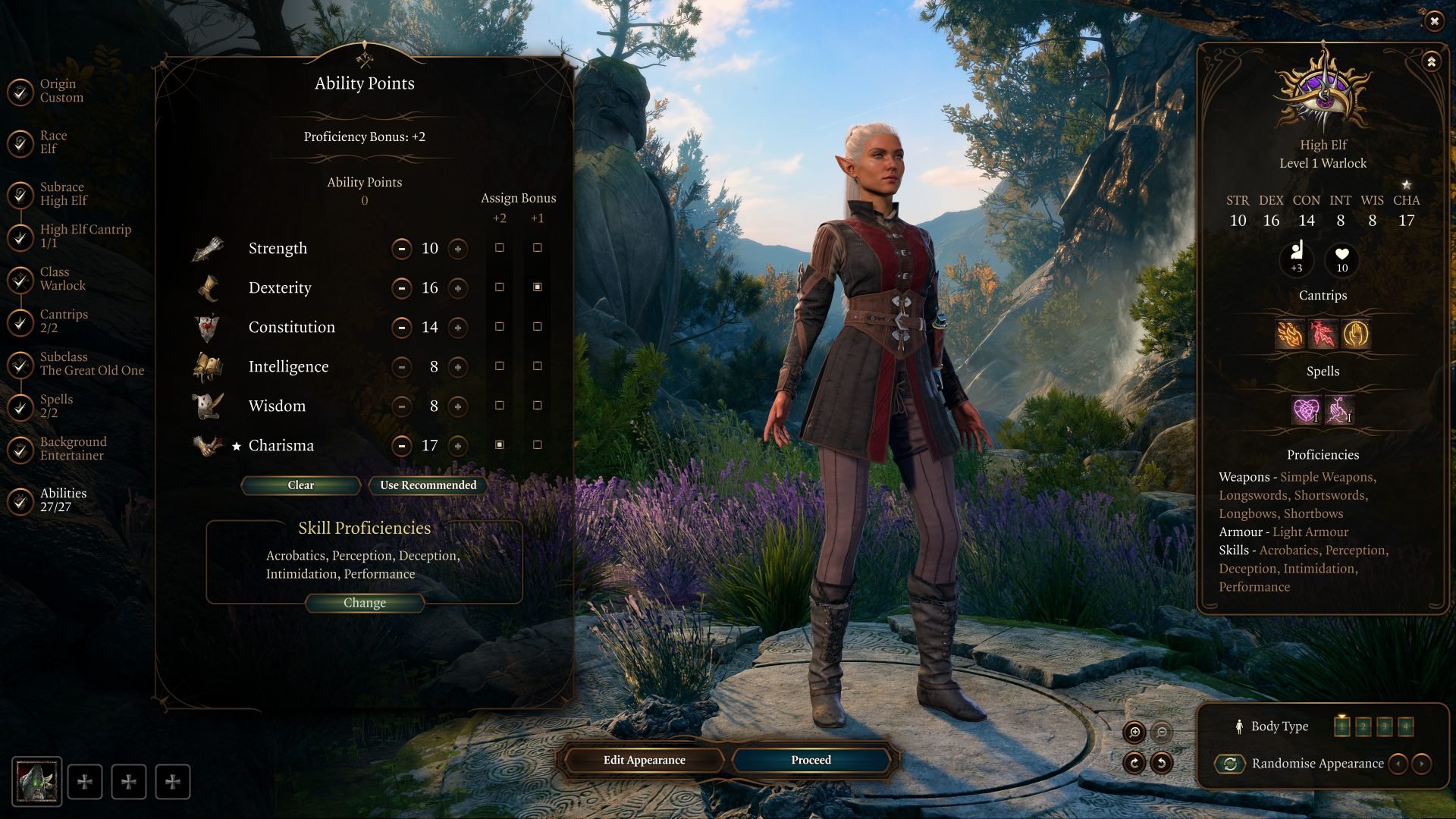 Baldur's Gate 3 Archfey Warlock Build Abilities for PS5/PC