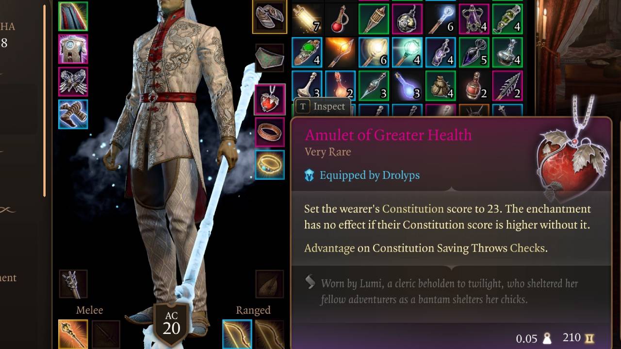 Amulet of Greater Health Monk BUild BG3