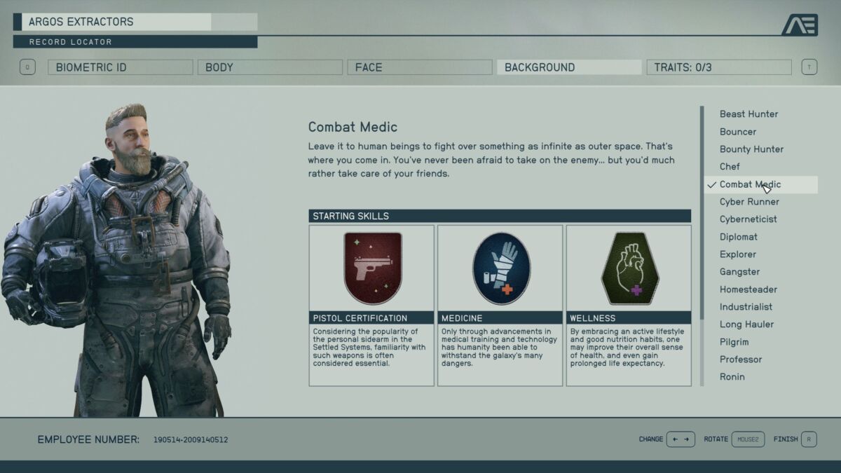 Starfield Combat Medic Background