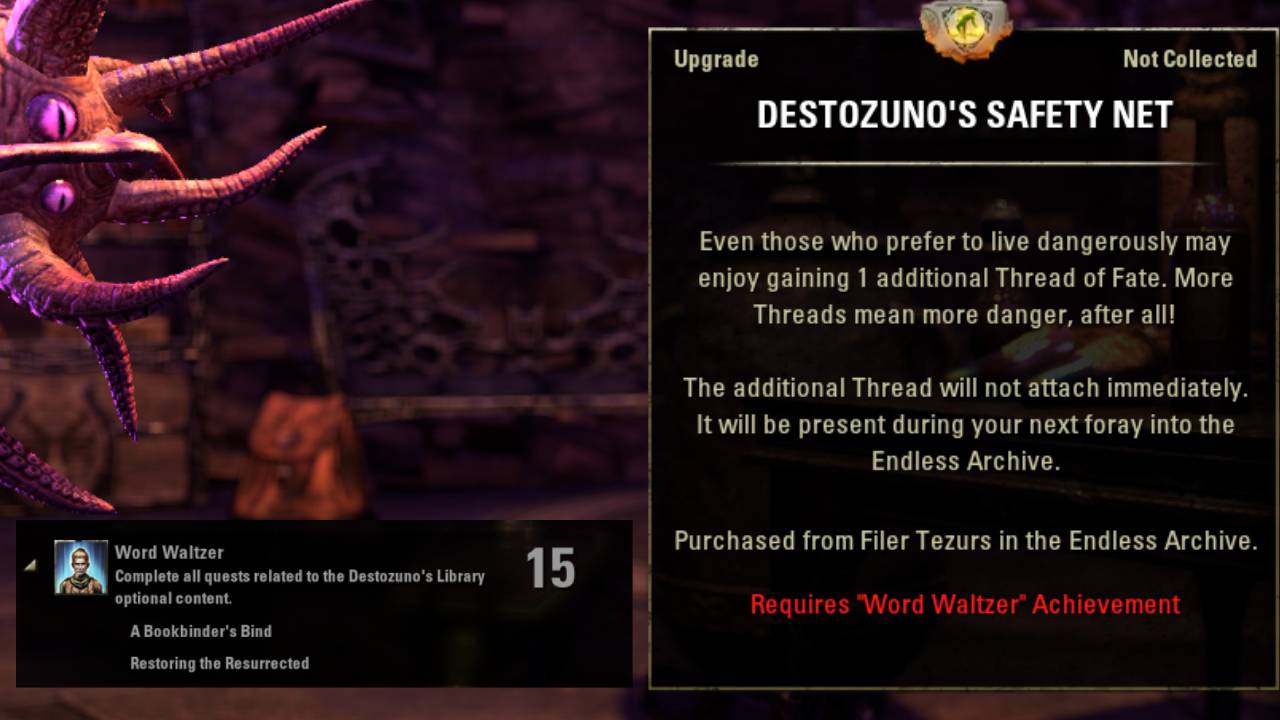 Destozuno's Safety Net Item in Endless Archive ESO