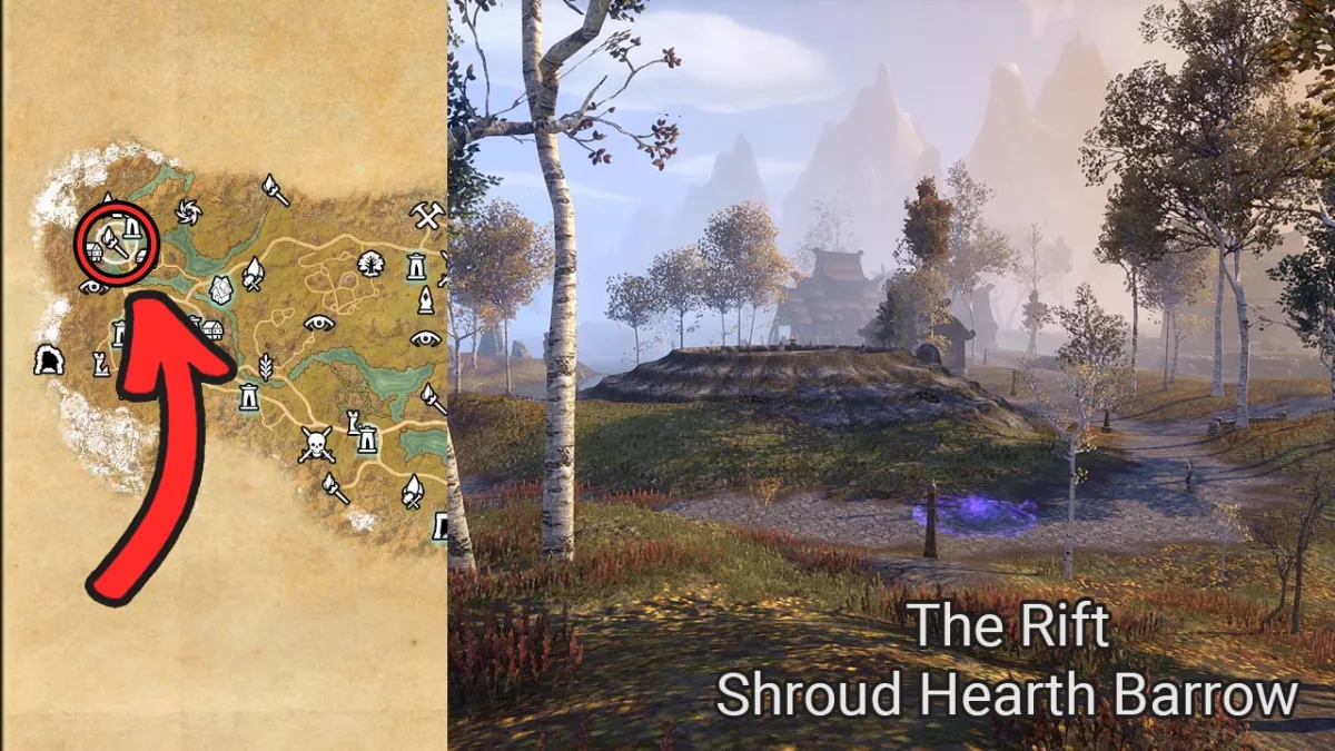 Location of the Gryphons door in the Rift, above the Shroud Hearth Barrow.