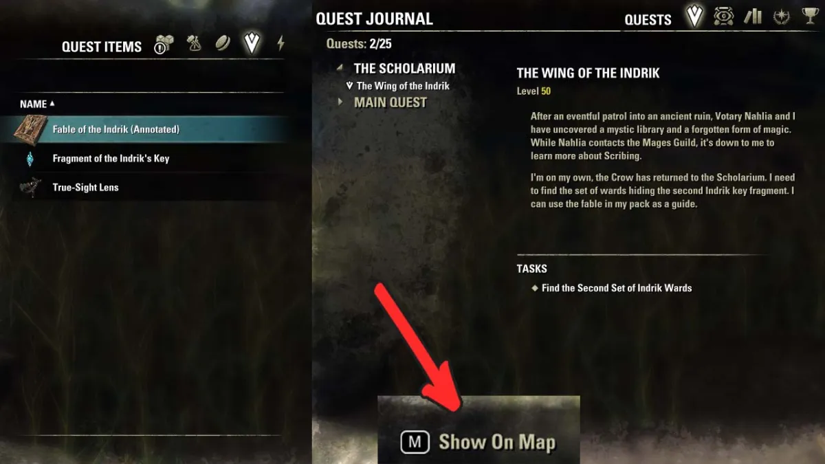 Use the "Show on Map" button for the next location or reference the Fable in your Quest Items