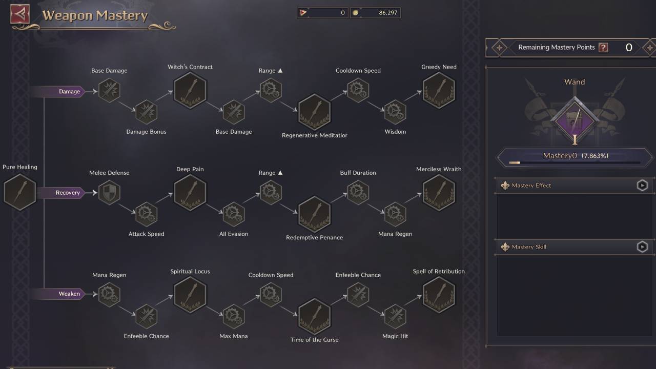 Wand Tome Weapon Mastery Throne and Liberty