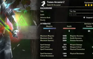 Best ESO Stamina Arcanist Build dps pve buffed stats