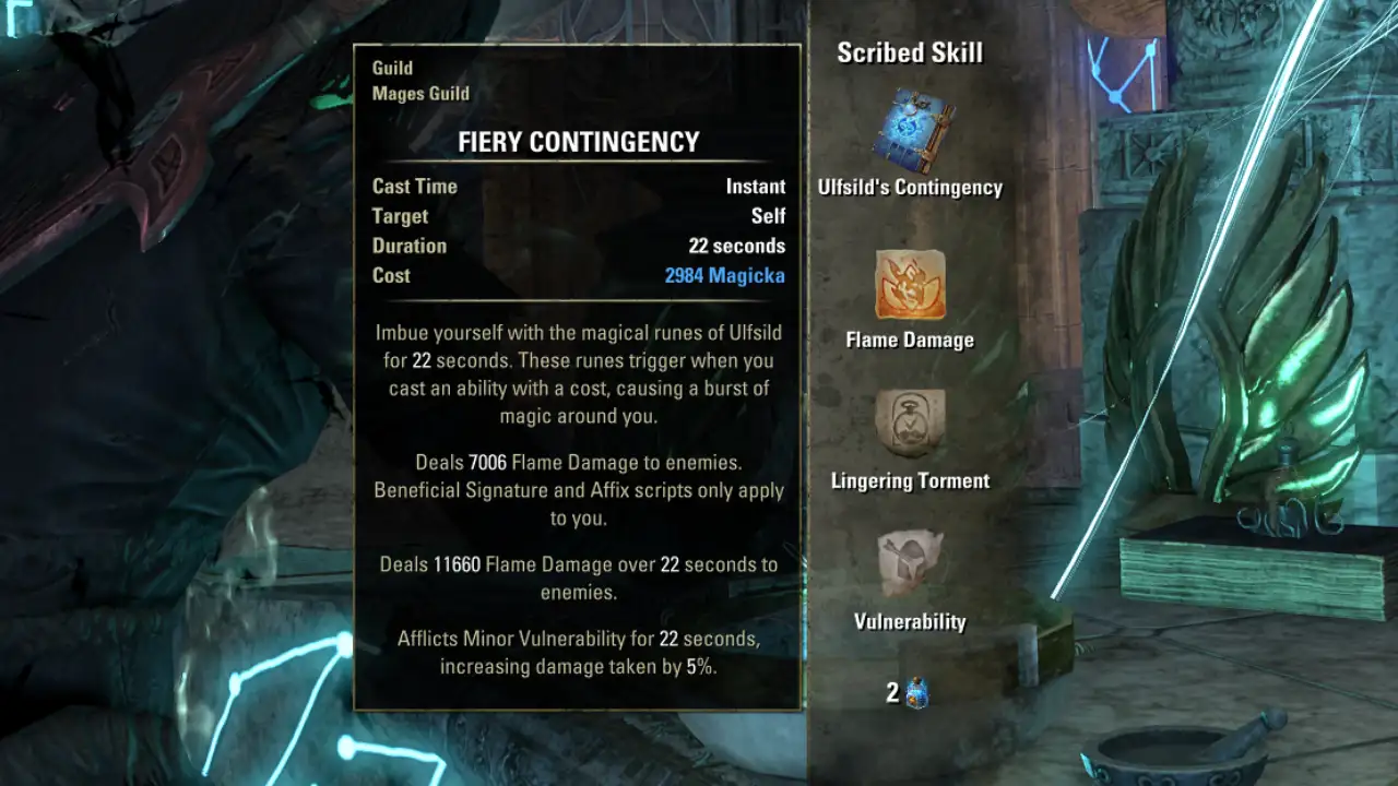 Fiery Contingency Scribing Skill PVP Bomb