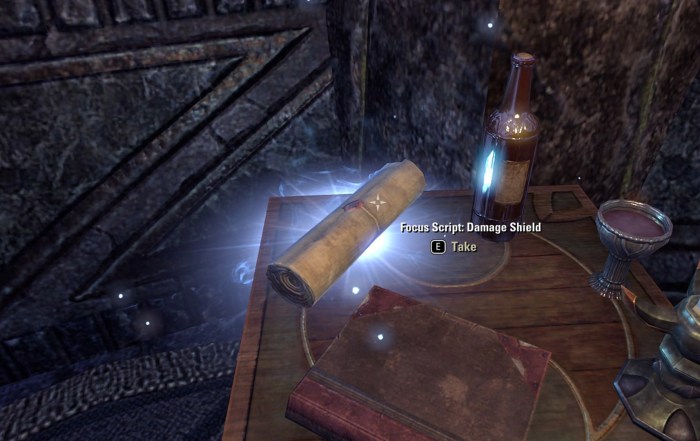 ESO Scribing Damage Shield Focus Script