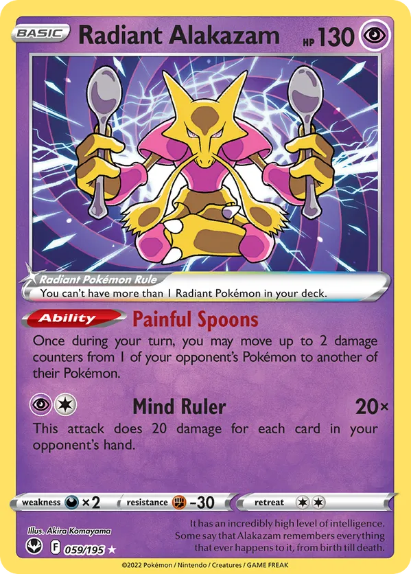 Radiant Alakazam SIT 059 Pokemon TCG Radiant Alakazam SIT 059 Pokemon TCG