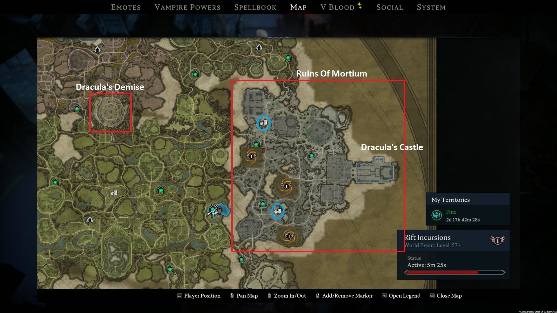 V Rising Update 1.0 Ruins of Mortium Map