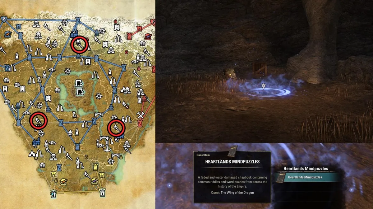Solve the Riddle of War: Pick up Heartlands Mindpuzzles from either Haynote Cave, Cracked wood or Toadstool hollow in Cyrodiil