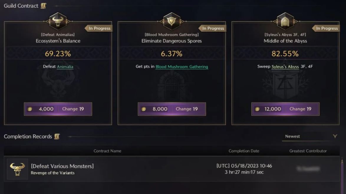 Throne & Liberty Guild Contracts