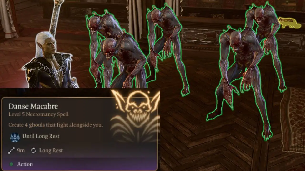Danse Macabre Spell in BG3 Summon Ghouls Necromancer