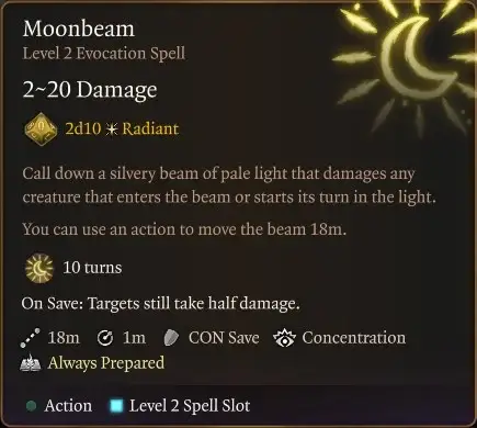 Moonbeam-Spell BG3
