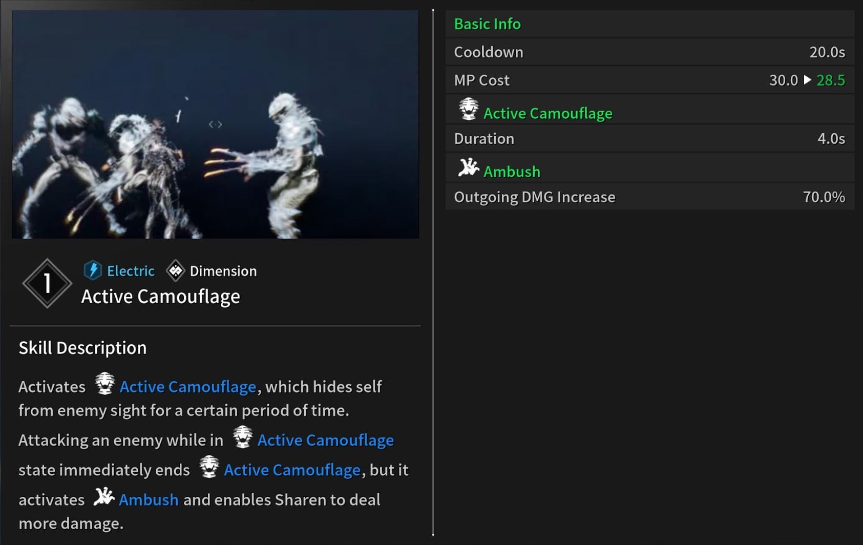 Sharen Active Camouflage Skill