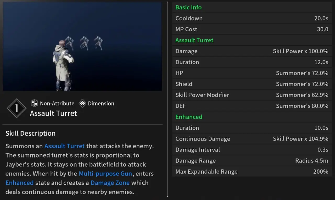 TFD Jayber Assault Turret Skill