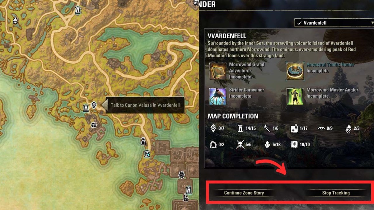 continue zone story in ESO