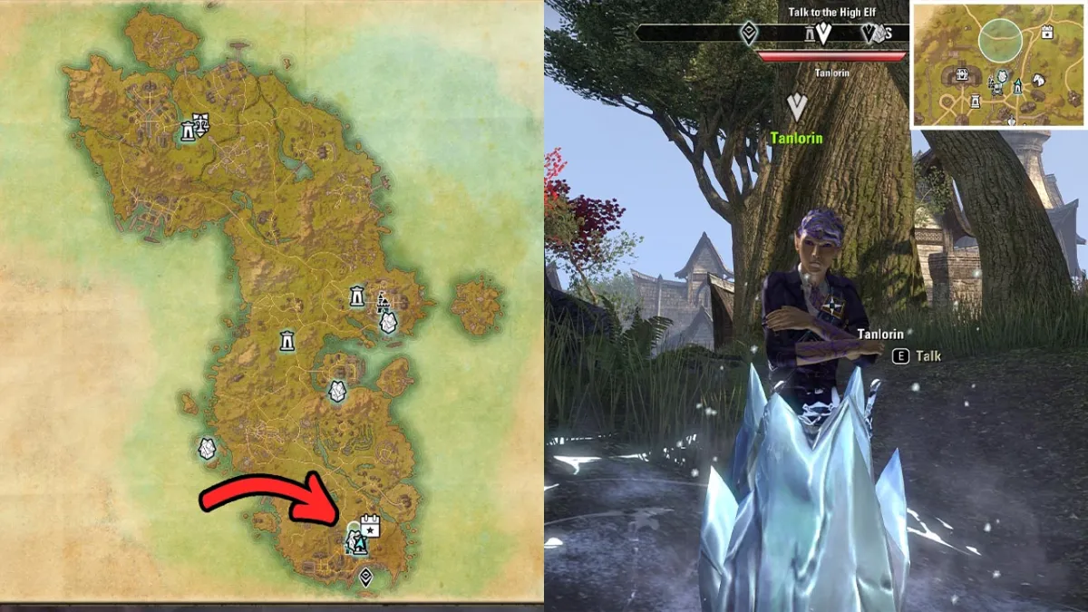 Tanlorin can be found in Auridon on the northern part of Vulkhel Guard