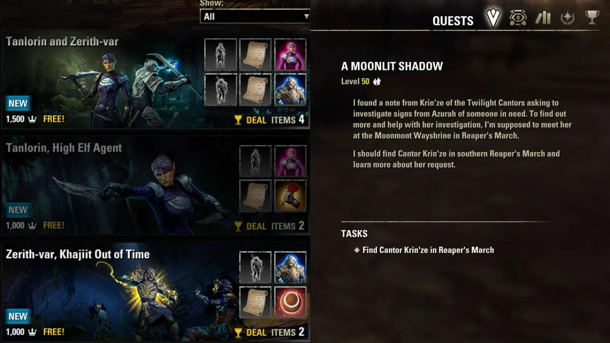 Unlock Zerith-var companion from the ESO Crown Store