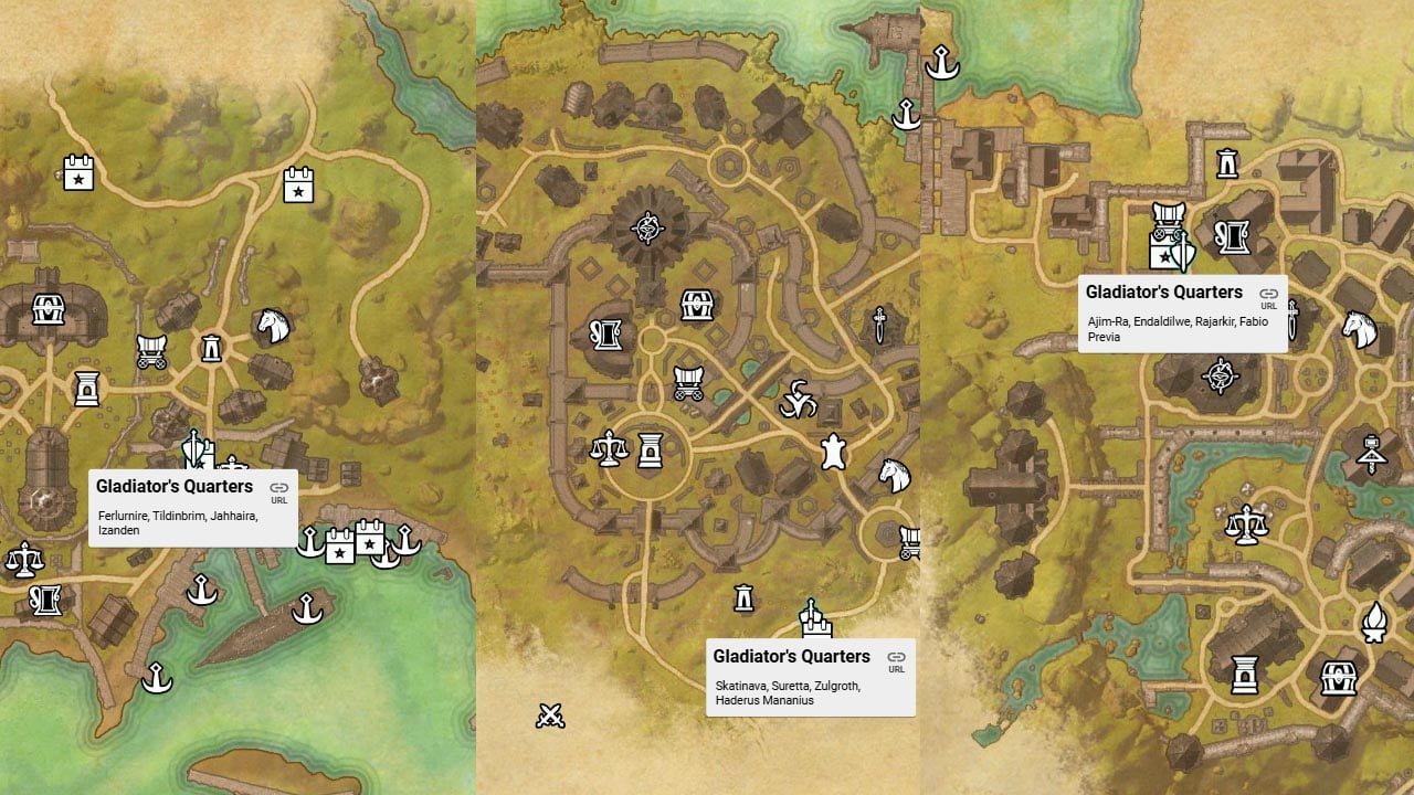 Battleground merchants Gladiator's Quarters in ESO