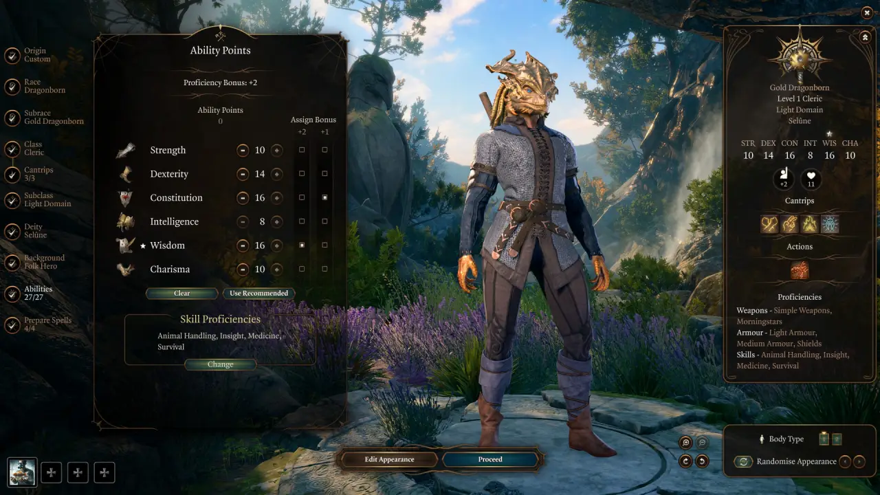 Cleric Build BG3 Abilities
