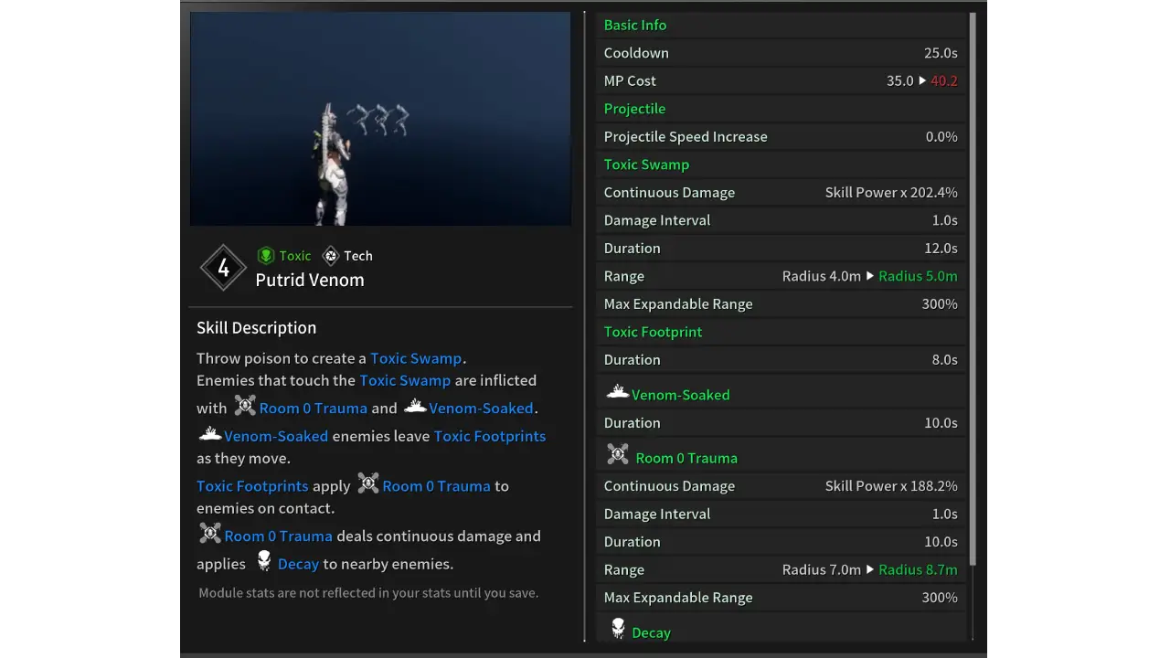 Freyna Putrid Venom Skill Stats The First Descendant
