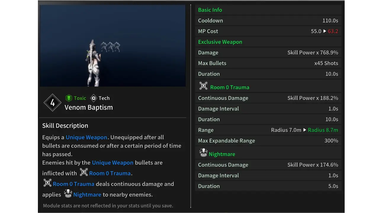 Freyna Venom Baptism Skill Stats The First Descendant
