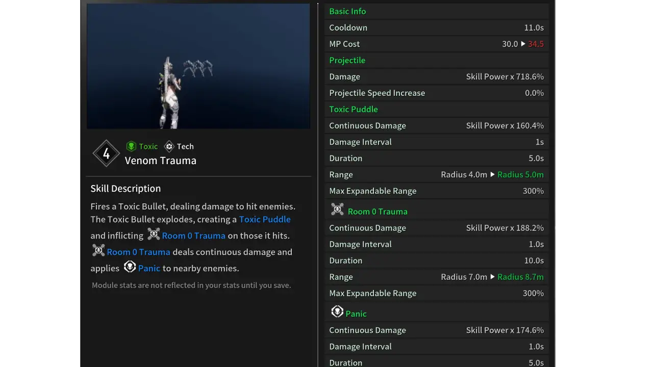 Freyna Venom Trauma Skill Stats The First Descendant