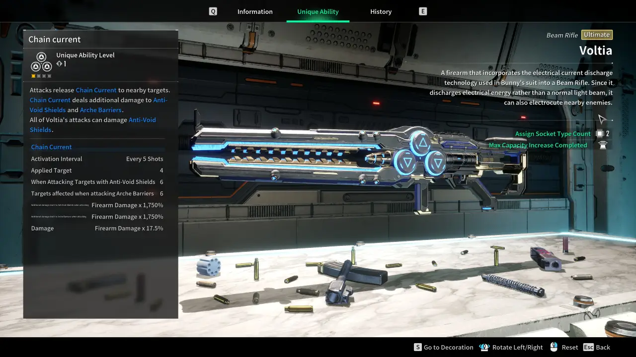 The First Descendant Voltia Beam Rifle Weapon unique ability