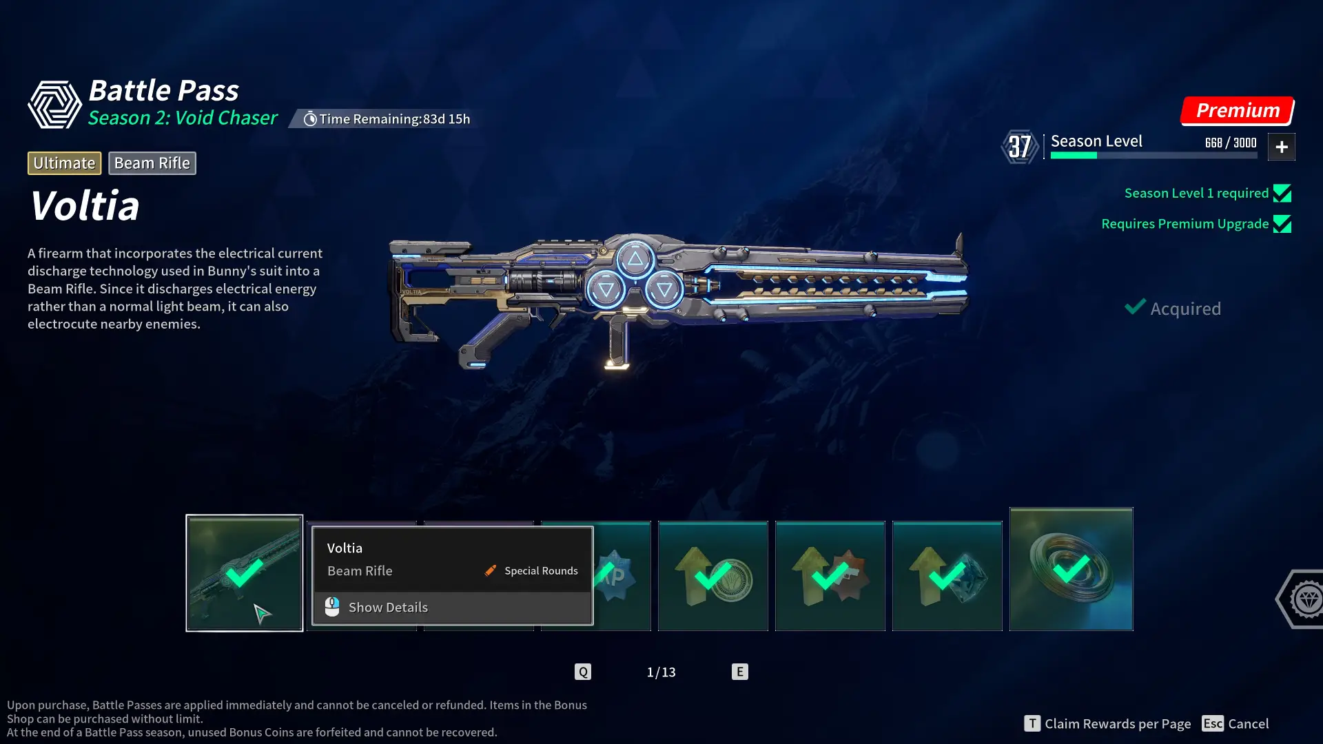 Voltia Beam Rifle Battle Pass